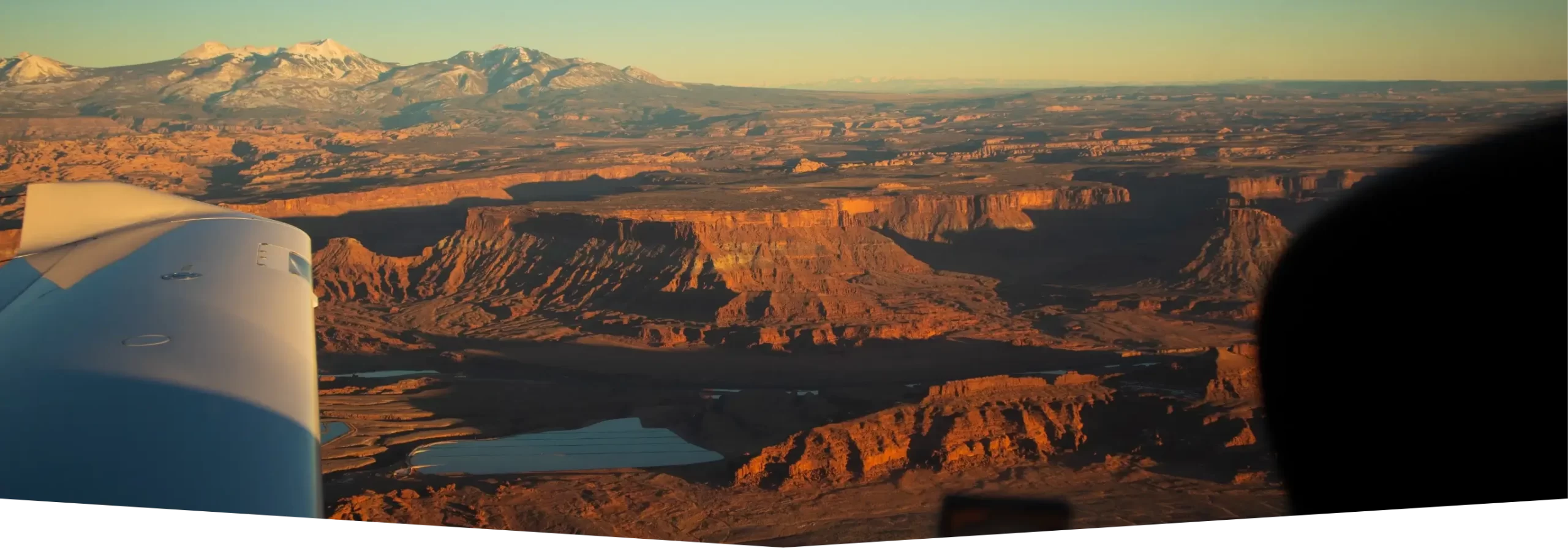 Plane flying above the desert