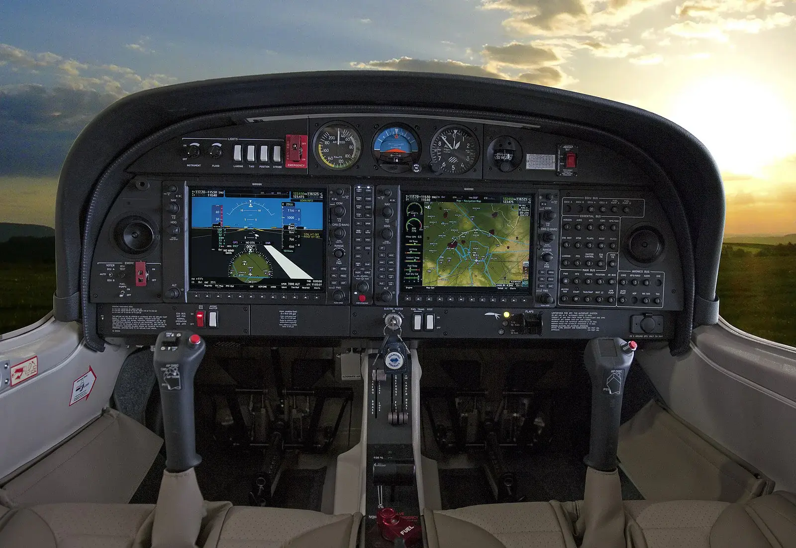 Garmin cockpit navigation system.
