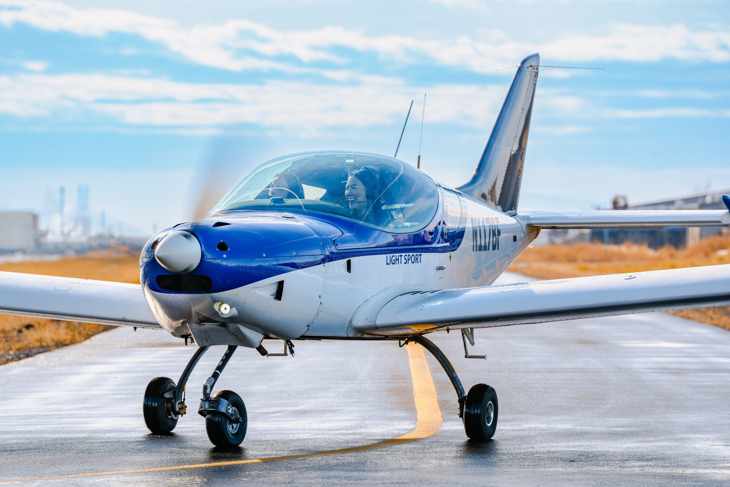 small plane with instructor and student on board